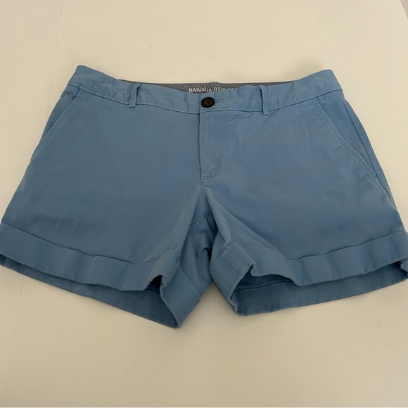 Banana Republic Cotton Blend City Chino Shorts Rolled Hem Front Pockets Size 6 - Picture 1 of 6